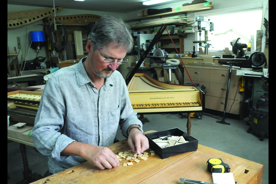 Craig Tomlinson painstakingly made two double-manual French harpsichords featured in a concert at UBC’s Chan Centre for the Performing Arts on July 30.