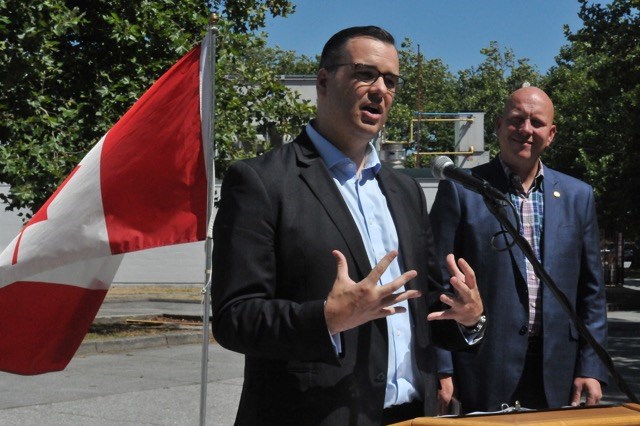 Industry Minister James Moore talks about playing minor hockey games at the Port Coquitlam rec complex, while growing up in Coquitlam.