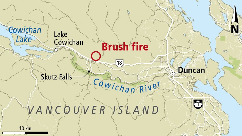 Brush fire near Skutz Falls