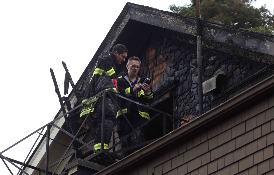 A fire destroyed a Rockland rooming house Tuesday morning.
