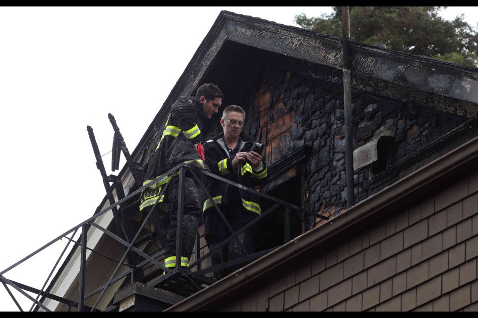 A fire destroyed a Rockland rooming house Tuesday morning.