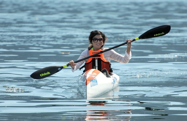Reporter Maria Spitale-Leisk goes for a spin in Deep Cove in a surf ski, a vessel similar to a kayak except you sit above the boat and are not enclosed in the hull. The ride provides a great core workout.
