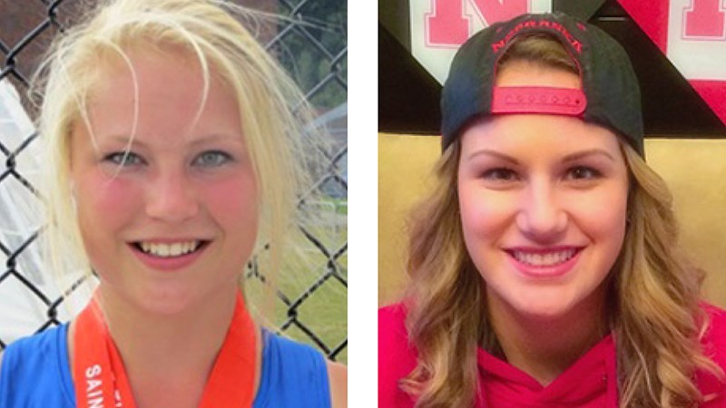 Teagan Rasche, left, and Brittni Wolczyk, right
