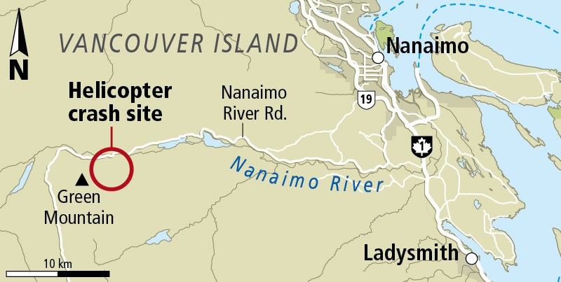 Nanaimo helicopter crash map