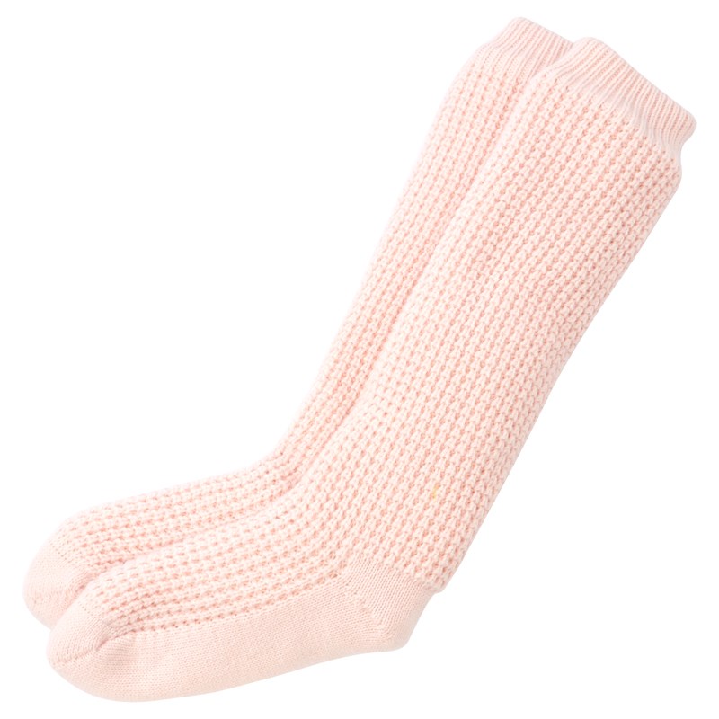 Mini Waffle Knit Socks Sherpa Lining Pink $34.50