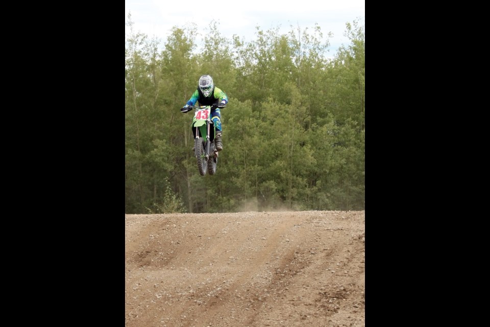 Brian Watson of Quesnel makes his way around the Blackwater Motocross Track on Sunday as part of the BC Motocross Association championship races.