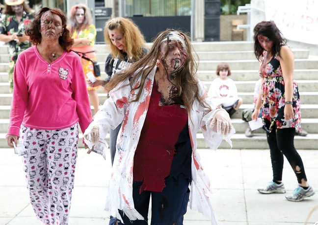 There were many excellent costumes, as seen here during the "Best Female" portion of the costume contest during PG Zombie Fest on Saturday. The fundraising event featured live music, an outdoor market, costume contest, and a scavenger hunt.