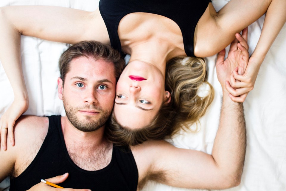 Written by Mack Gordon and featuring Gordon and real-life partner Kaitlin Williams, Shake the Sheets is at Carousel Theatre Sept. 14, 16-19.