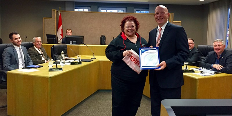 Mary Ness and Port Coquitlam Mayor Greg Moore.