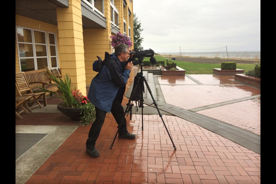 Semiahmoo Resort engineer Phil Calise is also an avid birder who helps visitors spot double-crested cormorant and red-throated loons. Photo Sandra Thomas