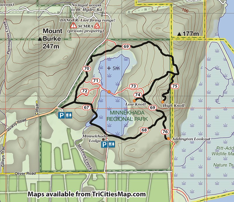 Minnekhada Regional Park Trail Map
