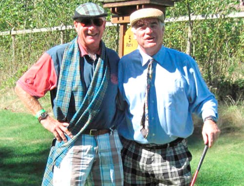 David Leishman and Bob McCaskill enjoy the tournament in style.