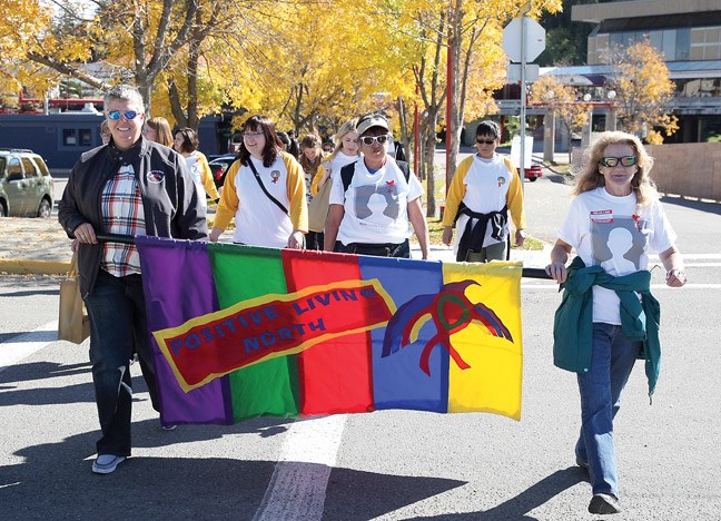 It was a cool but sunny day for participants of the 30th Annual Scotiabank AIDS Walk for Life hosted by Positive Living North. Approximately 50 people started their walk at Canada Games Plaza and made their way through downtown Prince George. The event was only one of 38 that take place across Canada.