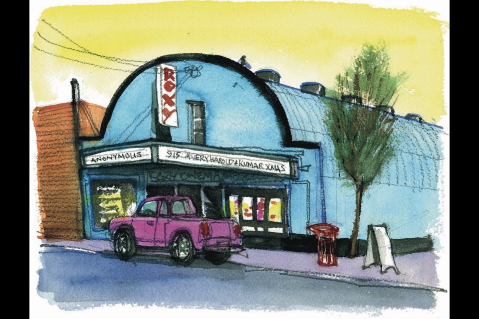 The Roxy Theatre at Quadra Street near Hillside Avenue.