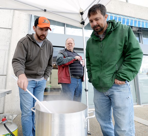 Brett Parker and Brad Johnson took part in the third annual Wort Day at River Market at Westminster Quay.