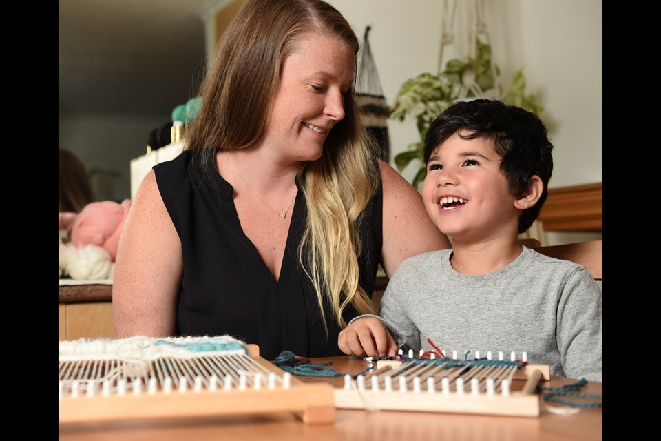 Fibre artist Jolynn Vandam crafts macramé and woven pieces made with natural fabric in her East Vancouver home, often alongside her kids. Vandam was one of 78 local vendors picked from approximately 350 applicants vying for a coveted spot at this weekend’s Etsy Vancouver marketplace. Photo Dan Toulgoet