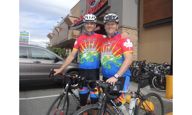 Richmond RCMP members Dean Etienne (left) and Quinn Provost say inspiration to continue the Cops for Cancer ride comes from those lives that have been touched by the disease.