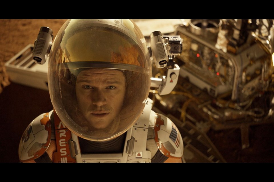 Matt Damon plays a stranded astronaut trying to get home in The Martian, opening Friday.