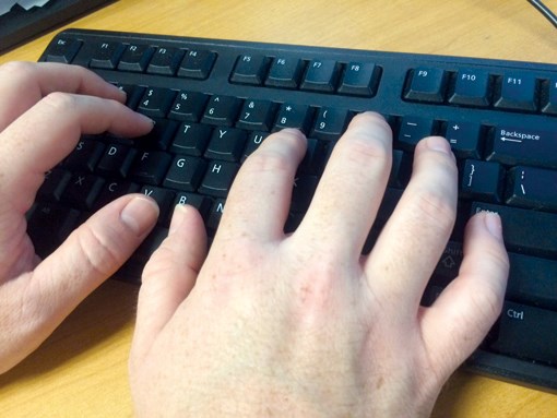 hands on keyboard