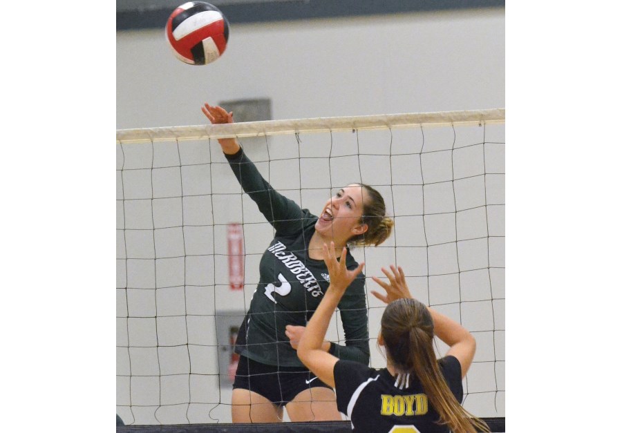Madeline Mathews is one of two Grade 10s who have been aged up with the defending city senior girls volleyball champion and top 10 AAA ranked McRoberts Strikers.