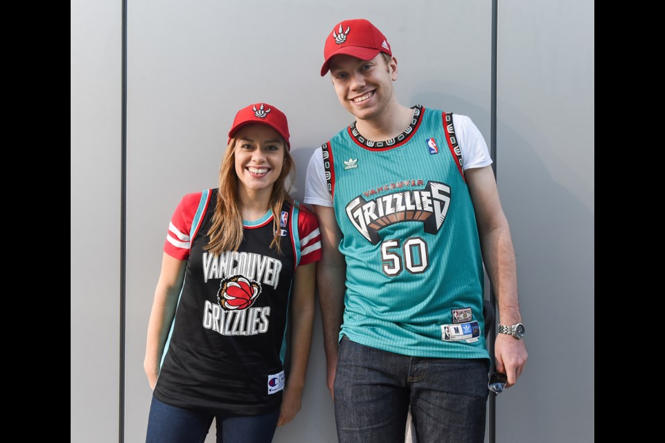 Sister and brother Teri and Mike Parker pick up their NBA excitement where they left off by attending Sunday’s preseason Raptors vs. Clippers game at Rogers Arena. Both attended Vancouver Grizzlies games years ago. Photograph by: Rebecca Blissett