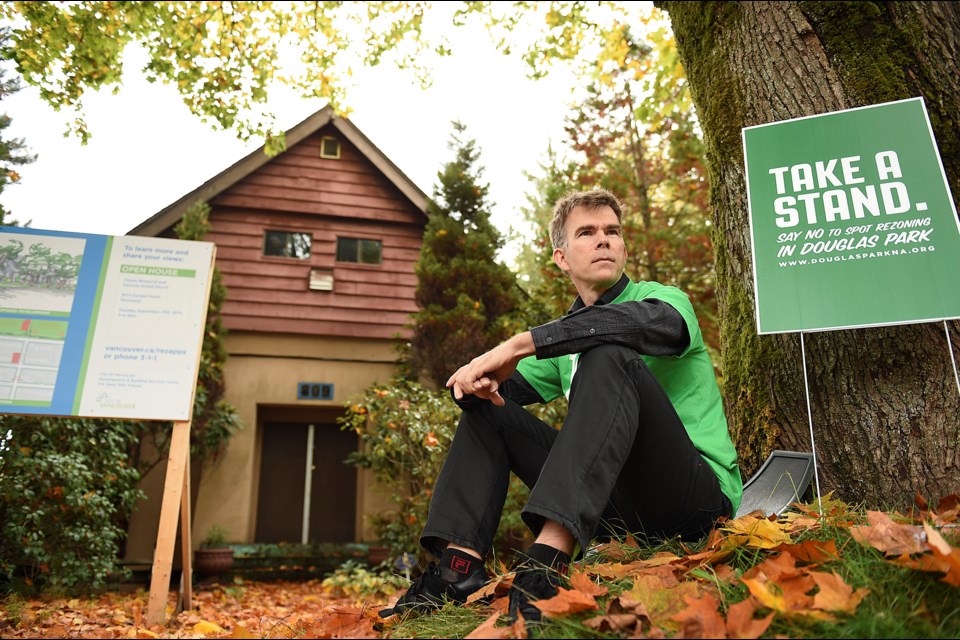 Dale Leibel is among Douglas Park residents who oppose a rezoning application for a 1920s-era church. Photo Dan Toulgoet