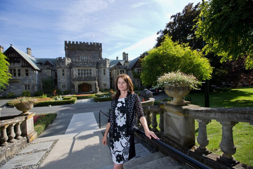 Victoria film commissioner Kathleen Gilbert at Hatley Castle, where portions of several of the X-Men blockbusters have been filmed.