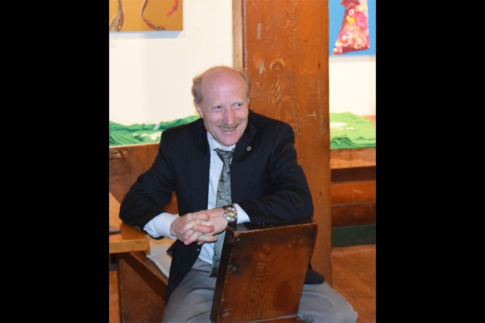 Green Party candidate Ken Melamed at the Brackendale Art Gallery, Squamish.