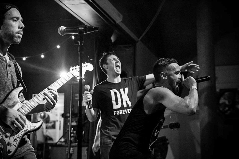 Wilderness Crew members Eric Amberg, Eli Dill and Brett Mjanes joined Mindil Beach to raise funds to carry on Daniel Kingsbury’s legacy of helping other young musicians.