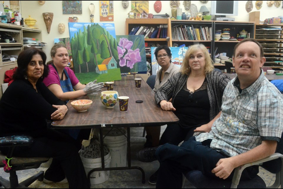 From left, Jasmin Punjani, Sherilyn Seitz, Shanyce Point, teacher and founder Deidre Blackmore and Dan Tell are some of the faces behind PotteryWorks Studio in Burnaby