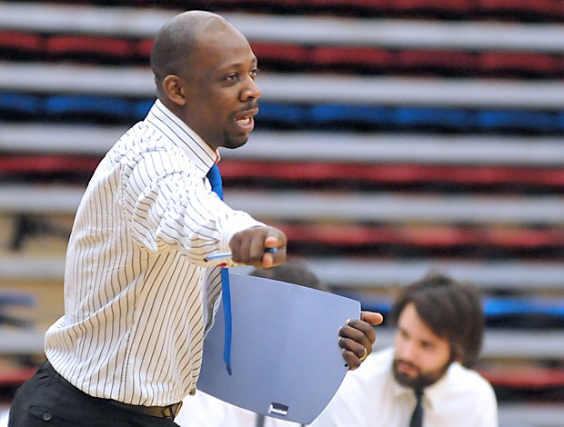 New Capilano head coach Emmanuel Denguessi leads his squad on the way to his first PacWest win Friday.