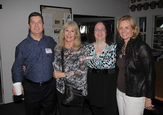 Friendship club president Tim Green, Joyce Mahy, Teresa Ferris and Margaret Page, governor, District 21 (all of B.C.)