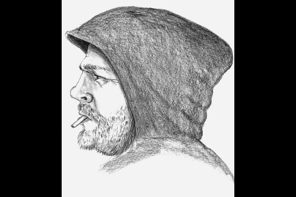 Delta police Tuesday released this composite sketch of a person of interest in the 2010 murder of 62-year-old Regina Brazil.