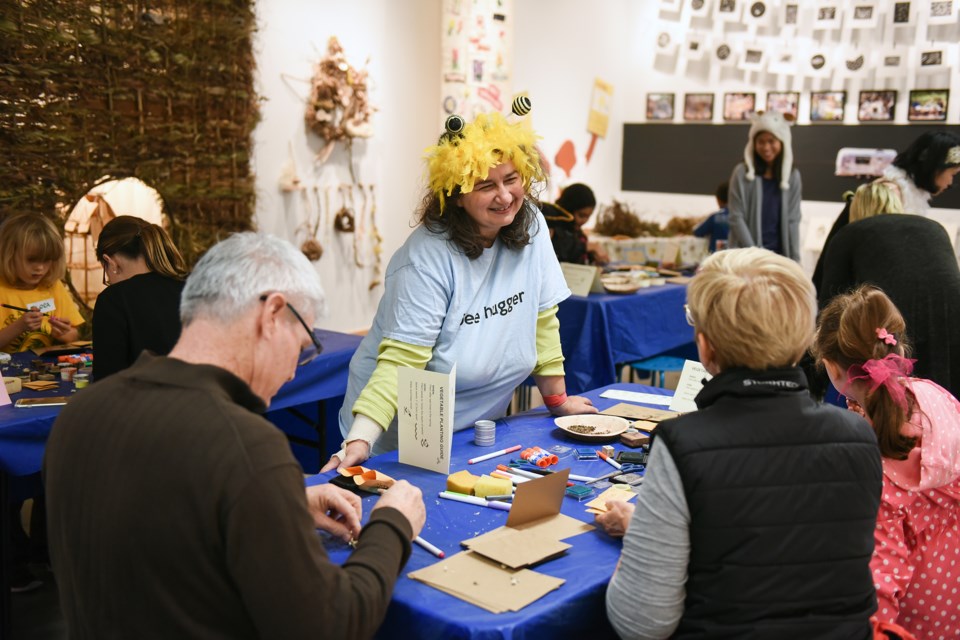 Vancouver-based artist and bee educator Lori Weidenhammer led this past weekend’s Seeds for Bees! Workshop at ArtStarts Gallery. Wildflowers are important to the survival of native bees and the time to plant them is now, before the first frost. Photograph by: Rebecca Blissett