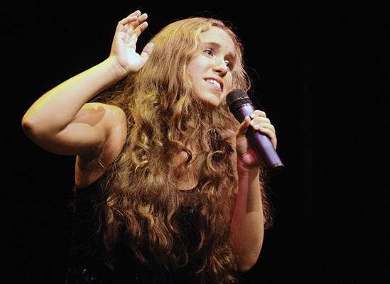 Mihaela Georgescu sings Suerte by Shakira in Spanish at the Kay Meek Theatre during Culture Days Performance Challenge.