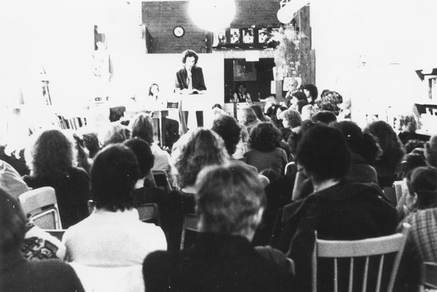 Margaret Atwood reading from Life Before Man at the Literary Storefront on Oct. 20, 1979.