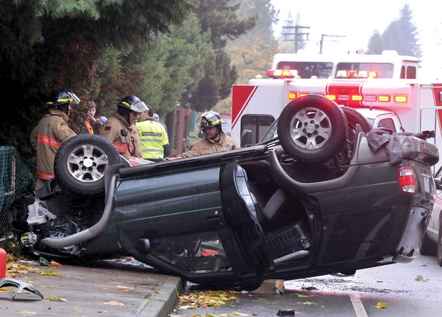 flipped SUV