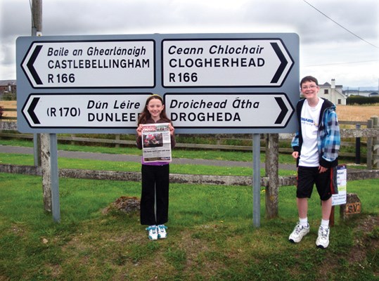 Alexander, 12, and Caroline, 10, Bridgman spend some time in Clogherhead, County Louth, Ireland.