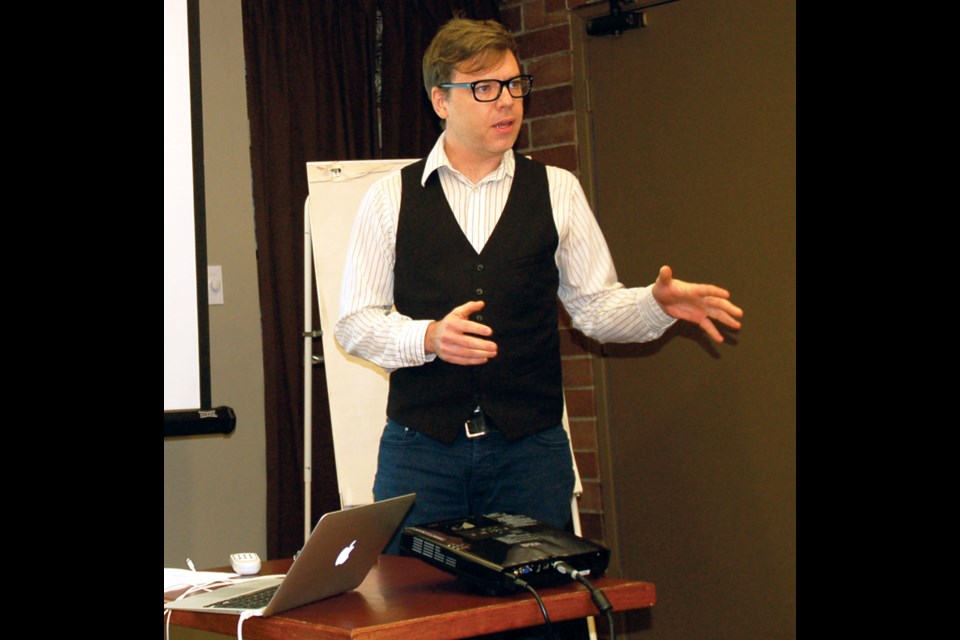 Patient navigator Cayce Laviolette spoke to stakeholders at A GP for Me meeting held at Pebbles Restaurant Nov. 17.