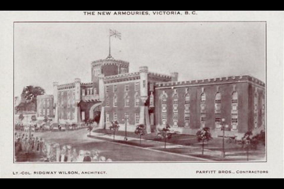 The Bay Street Armoury in 1915.