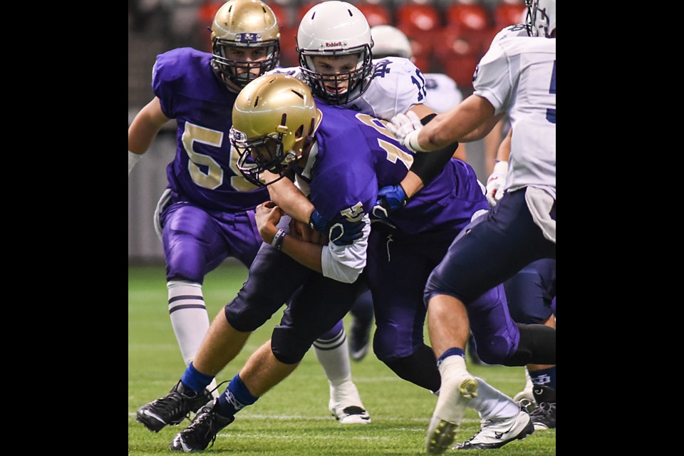 The Fighting Irish beat the Jugglers 27-0 at B.C. Place Nov. 21, 2015. Photo Rebecca Blissett