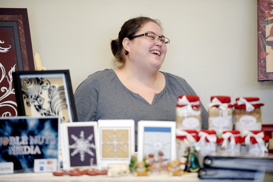 Jana Rolls of Noble Nuts Media at the Artists in the Boro Christmas sale.