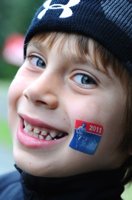 5-year-old Dustin Hay participates in the 31st annual Terry Fox Run For Cancer Research at Inter River Park, North Vancouver.