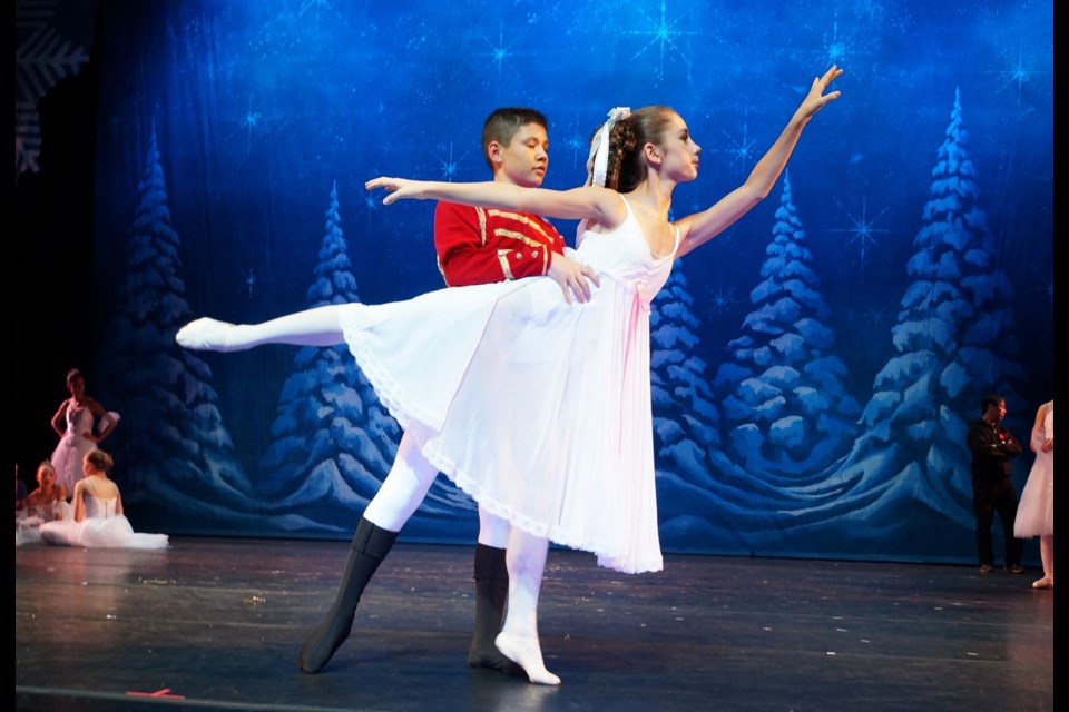 Kristian Arciaga as the Nutcracker Prince and Anne Hodges as Clara in the Royal City Youth Ballet Nutcracker, onstage in Burnaby Dec. 4.