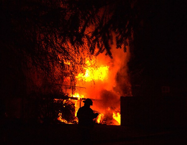A blaze raged at a house in Garibaldi Highlands on Monday night. No one was injured.