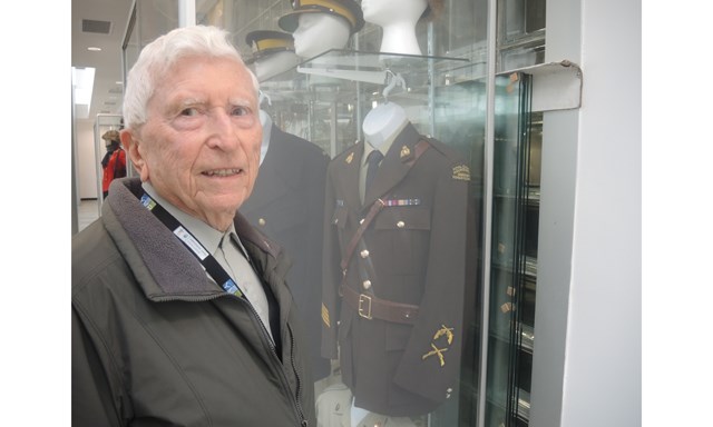 Walter Tyrrell’s uniform from the ’50s is on display at the Richmond RCMP headquarters.