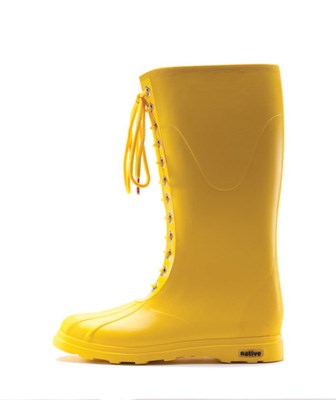Native Shoes' Paddington boot, seen here in Crayon Yellow, is lightweight, waterproof and odour resistant, making it ideal for fall in Vancouver.