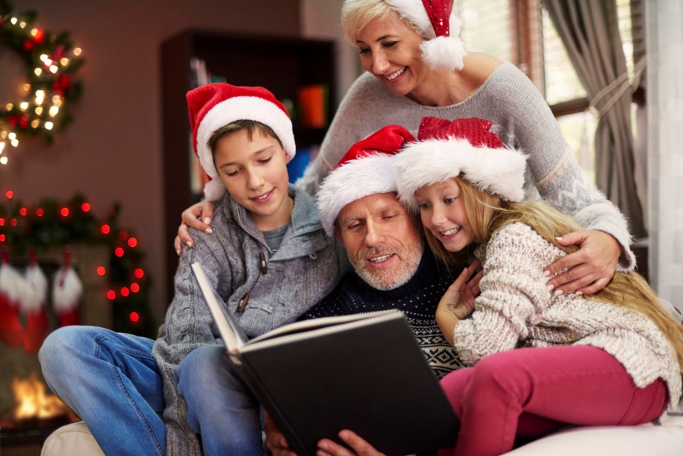 family reading, Christmas