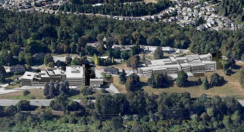 A photo illustration of what Riverview Hospital could look like under the provincial government's vision.