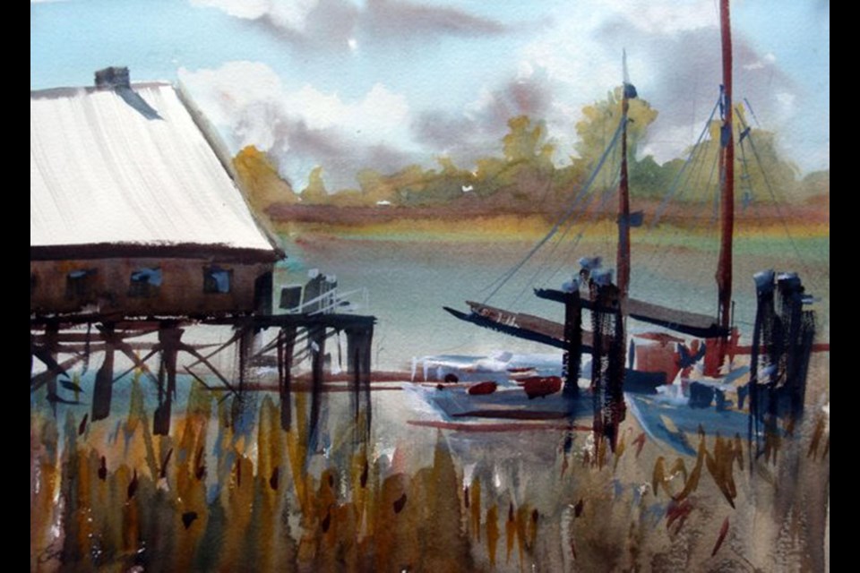 By the River, by Enda Bardell, is one of the watercolour works on display in the new exhibition Out & About, at Plaskett Gallery starting Jan. 5.
